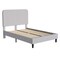 Merrick Lane Remi Platform Bed with Headboard - Upholstered Frame - 14 Wooden Slats - No Box Spring Required